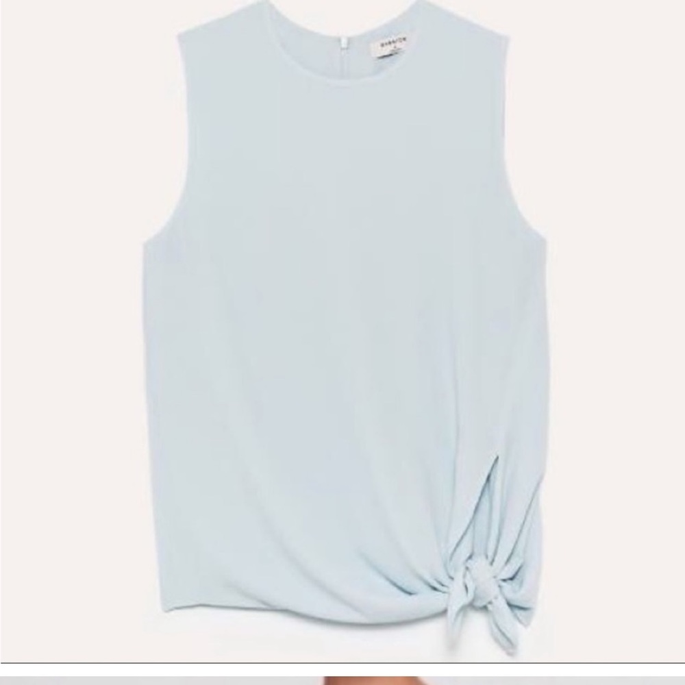 Aritzia Babaton Pale Blue Hopkins Sleeveless Tie Blouse Size Small - Picture 7 of 12